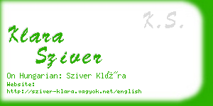 klara sziver business card